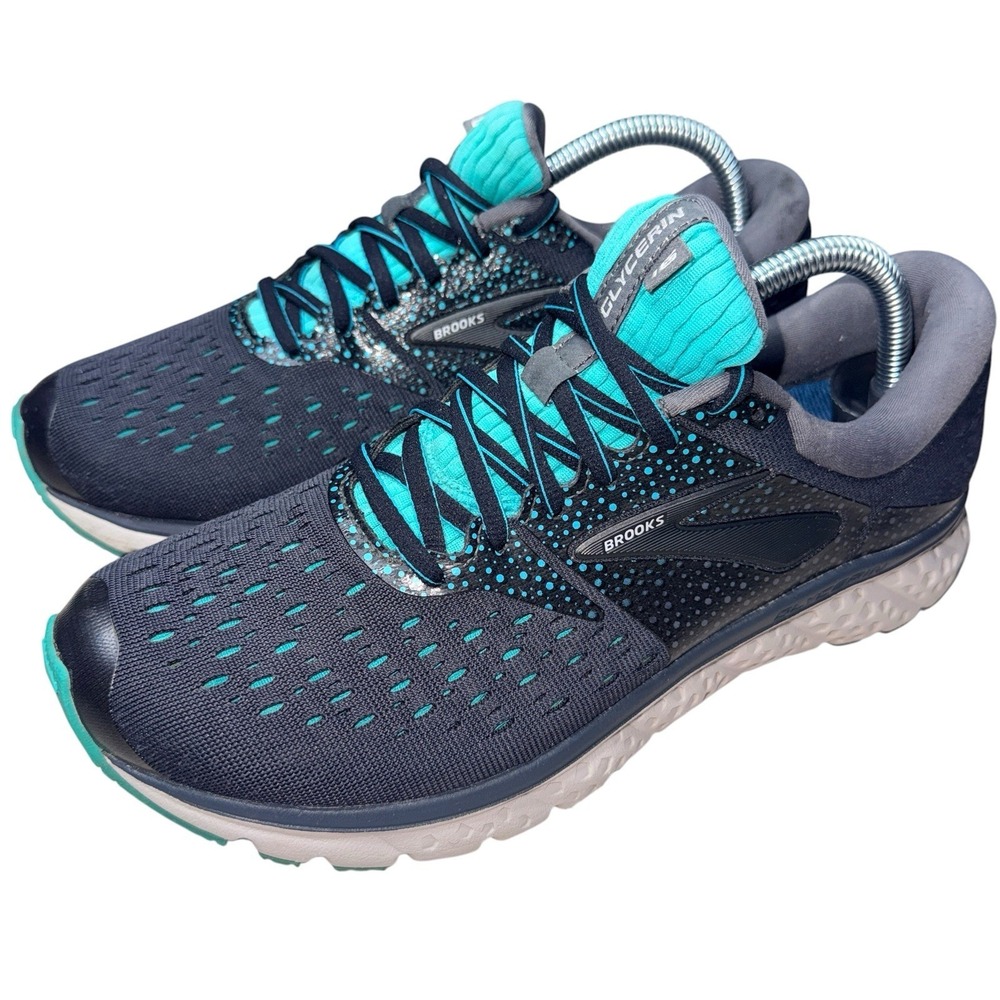 Brooks Glycerin 16 Womens Running Shoes Size 10 B Navy Teal Trainers 1202781D081